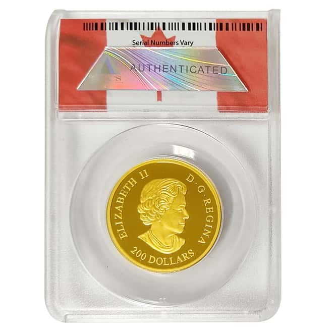 2014 1 oz Gold Canadian White Tailed Deer Quietly Exploring Coin ANACS PF 70 DCAM