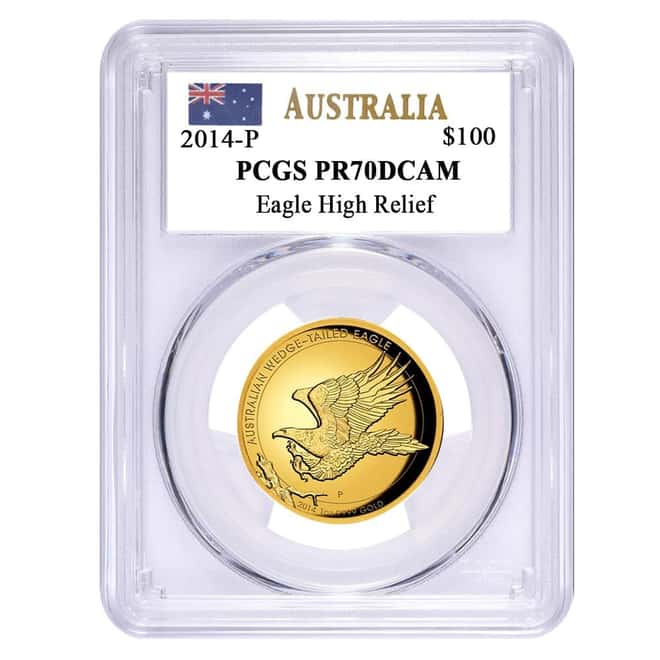 2014 1 oz Proof Gold Australian Wedge-Tailed Eagle Perth Mint PCGS PF 70 DCAM (John M. Mercanti)