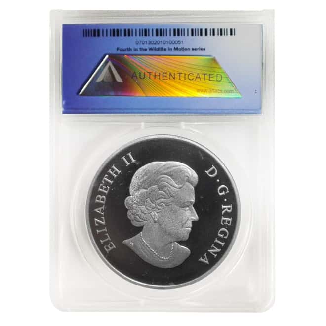 2014 1 oz Silver Canadian Bighorn Sheep Matte Proof $100 Coin ANACS SP 70 First Release