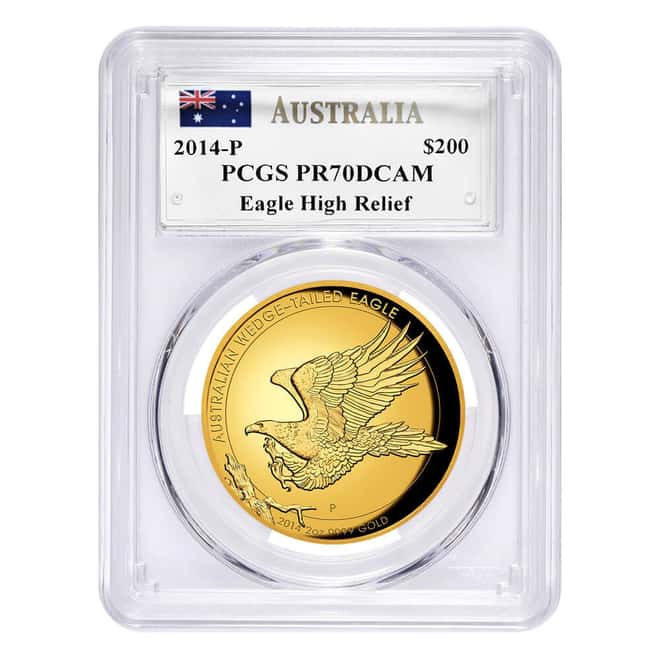 2014 2 oz Proof Gold Australian Wedge-Tailed Eagle Perth Mint PCGS PF 70 DCAM (John M. Mercanti)