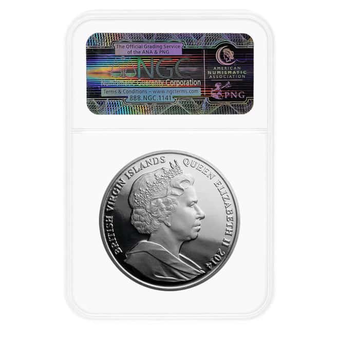 2014 2 oz British Virgin Islands John F. Kennedy Ultra High Relief Proof Silver Coin NGC PF 70 UCAM