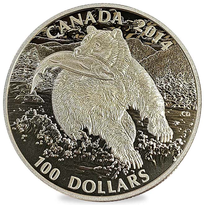2014 Canada 1 oz The Grizzly Matte Proof Silver Coin