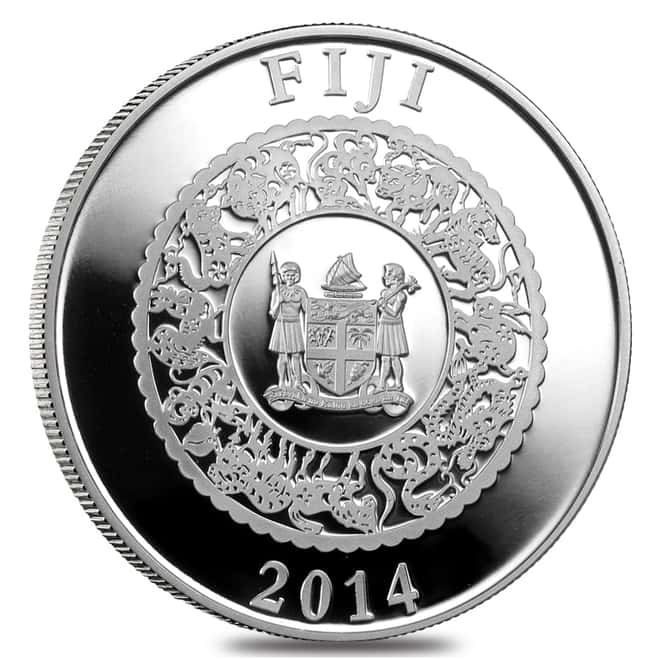 2014 Fiji 1 oz Colorized Silver Lunar Year of The Horse Coin (w/Box & COA)
