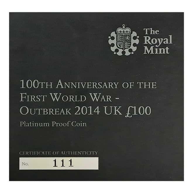 2014 Great Britain 1 oz First World War 100th Ann. Platinum Coin NGC PF 70 UCAM