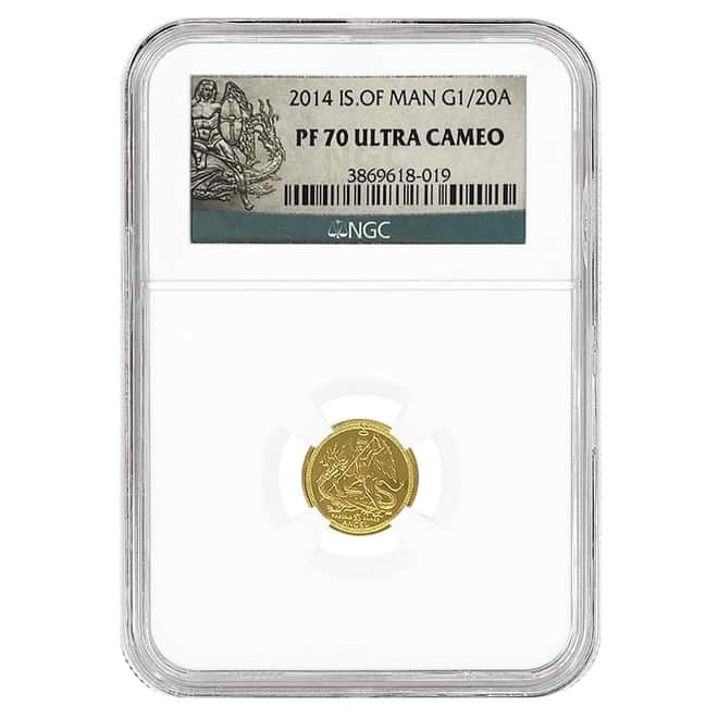 2014 Isle of Man 1/20 oz Proof Gold Angel Coin NGC PF 70 UCAM