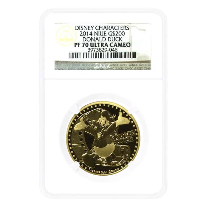 2014 Niue 1 oz Gold Disney Donald Duck Coin NGC PF 70 UCAM