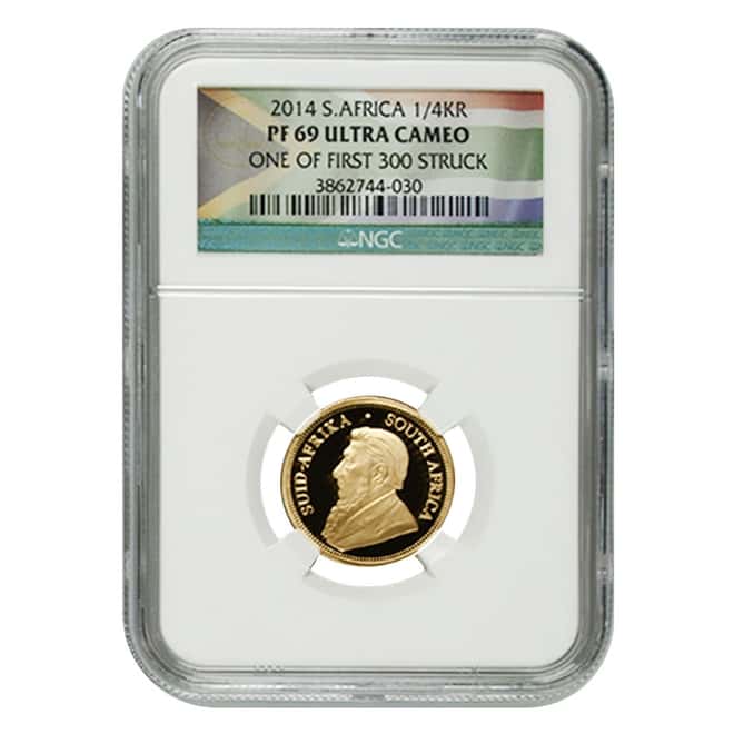 2014 South Africa 1/4 oz Proof Gold Krugerrand NGC PF 69 UCAM