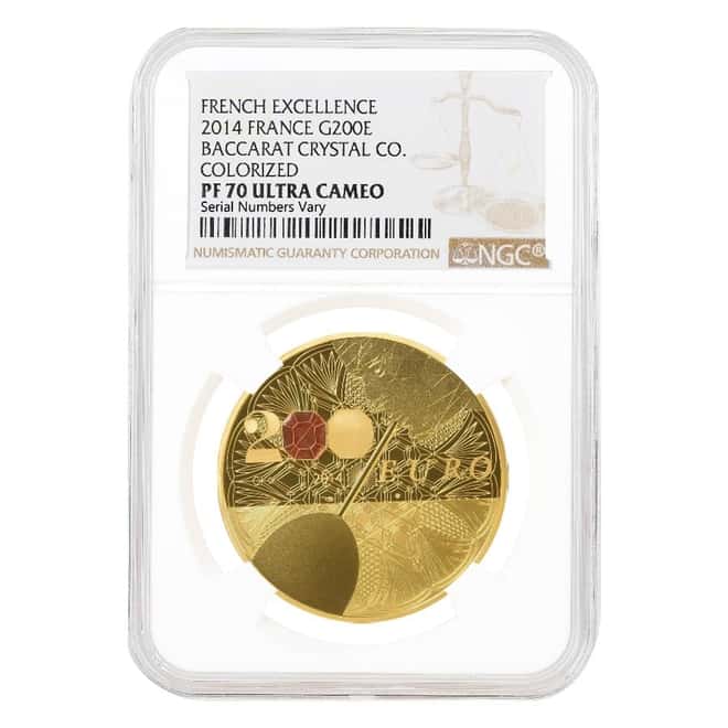 2014 France 1 oz Proof Gold 200 Euro Baccarat Crystal NGC PF 70 UCAM