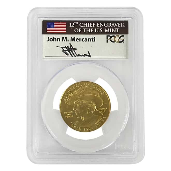2014 W 1/2 oz $10 First Spouse - Florence Harding Gold Coin PCGS MS 70 FS (John Mercanti Sign Label)