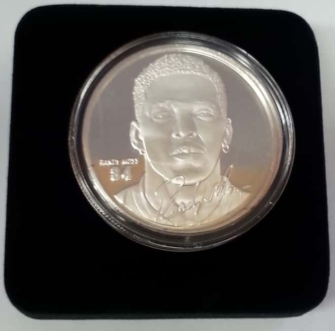 Randy Moss 1 oz Highland Mint .999 Fine Silver Limited Edition Commemorative Medallion w/ COA