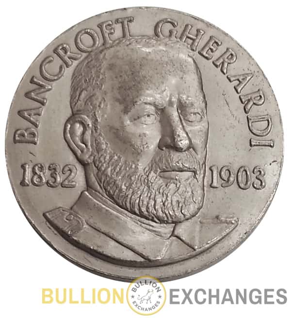1832-1903 Bancroft Gherardi 1.17 oz Sterling Silver .925 High Relief Medal