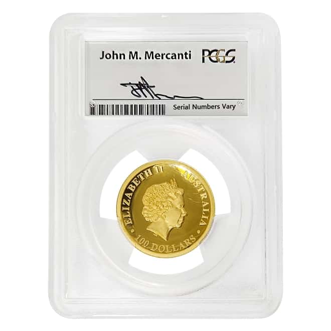 2015 1 oz Gold Australian Wedge-Tailed Eagle Perth Mint PCGS PF 69 DCAM (John M. Mercanti Sign Label)