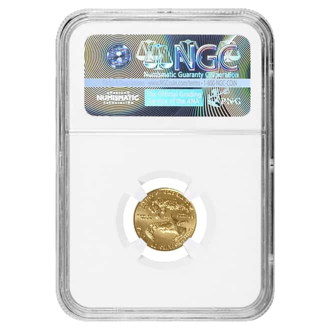 2015 1/10 oz $5 Gold American Eagle NGC MS 70 Wide Reeds (Buchanan Sign)