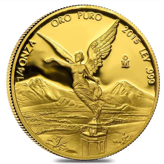 2015 1/4 oz Mexican Proof Gold Libertad Coin .999 Fine (In Cap)