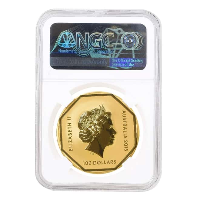 2015 1 oz Gold Australian Emu Road Signs $100 Coin NGC MS 70