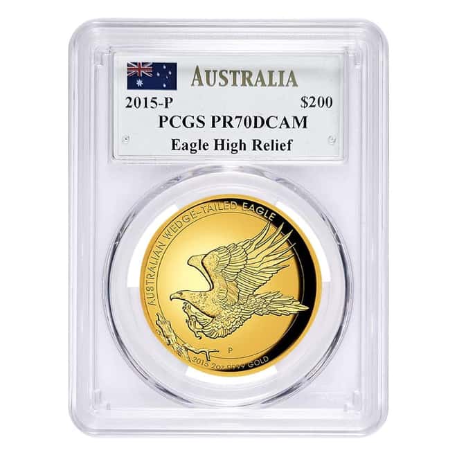 2015 2 oz Proof Gold Australian Wedge-Tailed Eagle Perth Mint PCGS PF 70 DCAM (John M. Mercanti)