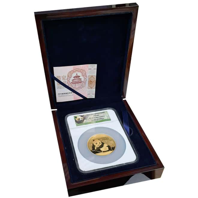 2015 5 oz Chinese Proof Gold Panda 2000 Yuan NGC PF 69 UCAM (w/Box & COA)