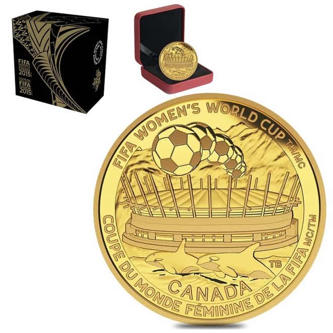 2015 Canada 1/4 oz FIFA Women's World Cup The Championship Game Proof Gold Coin