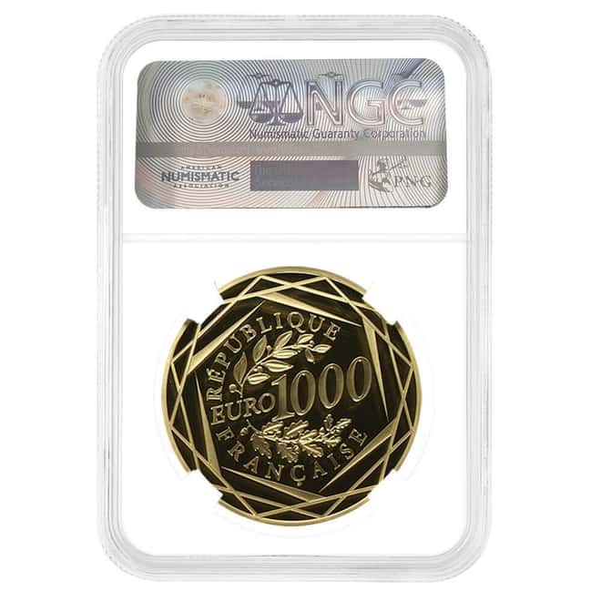 2015 France Rooster 1000 Euro Gold Coin NGC MS 70