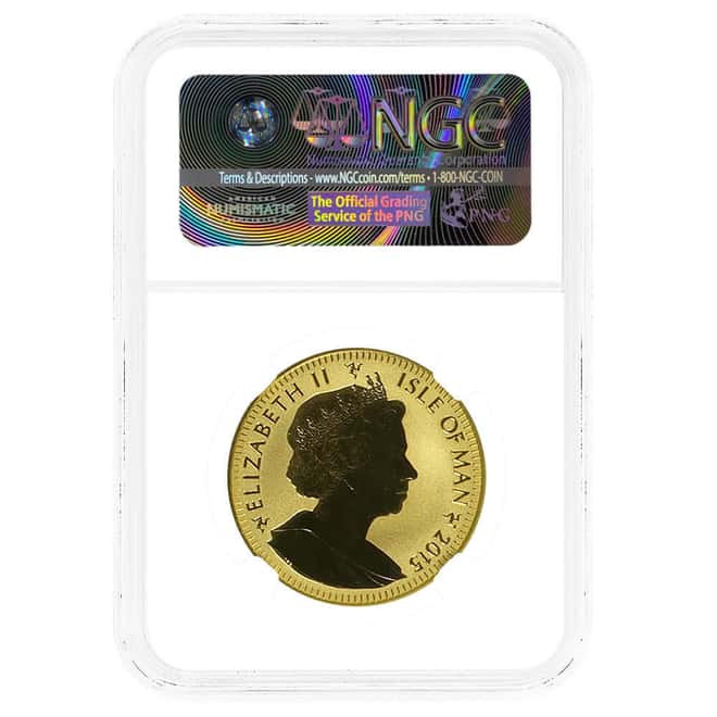 2015 Isle of Man 1 oz Proof Angel Gold Coin Incuse Design NGC PF 70 UCAM