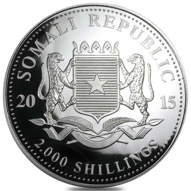 2015 Somalia 1 Kilo African Elephant Colorized Silver Coin (w/Box & COA)