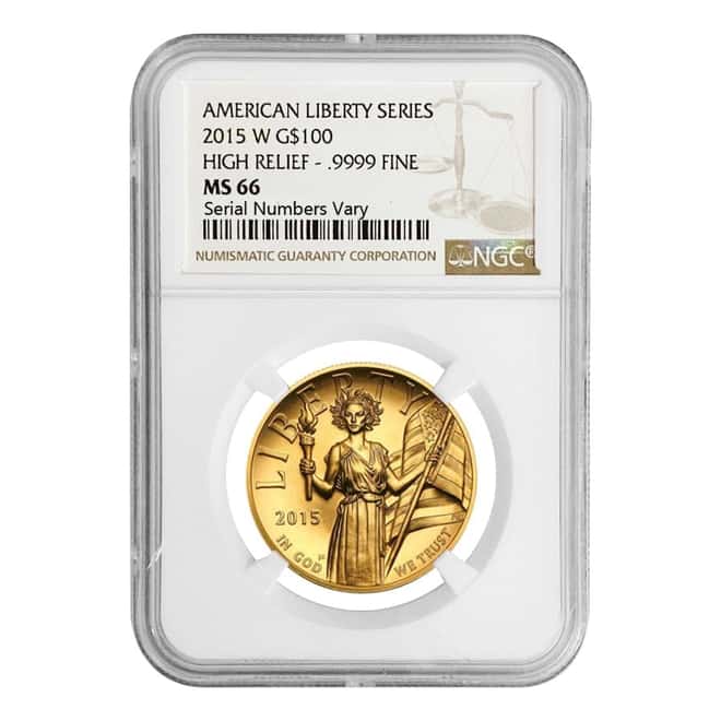 2015 W 1 oz $100 American Liberty High Relief Gold Coin NGC MS 66