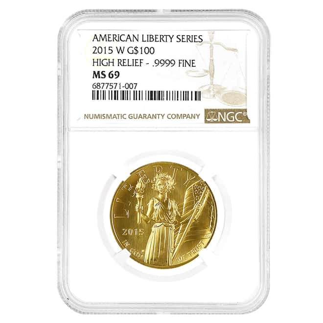 2015 W 1 oz $100 American Liberty High Relief Gold Coin NGC MS 69
