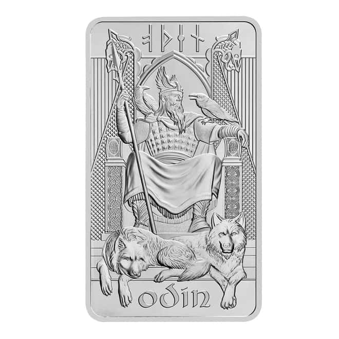 10 oz Royal Mint Norse Gods Odin Silver Bar .9999 Fine