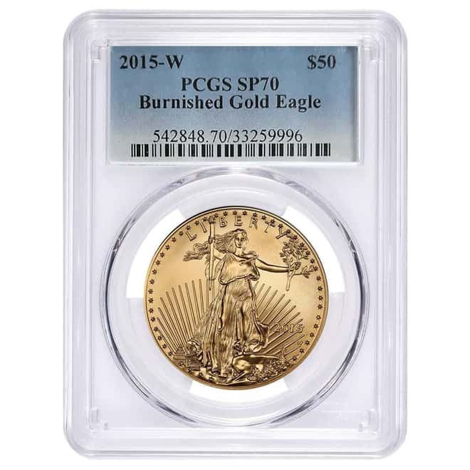 2015-W 1 oz $50 Burnished Gold American Eagle PCGS SP 70