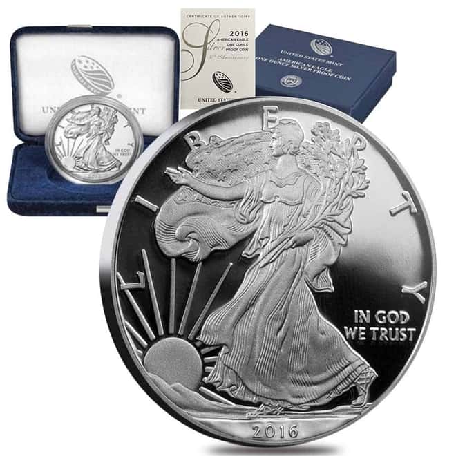 2016-W 1 oz Proof Silver American Eagle - 30th Anniversary (w/Box & COA)