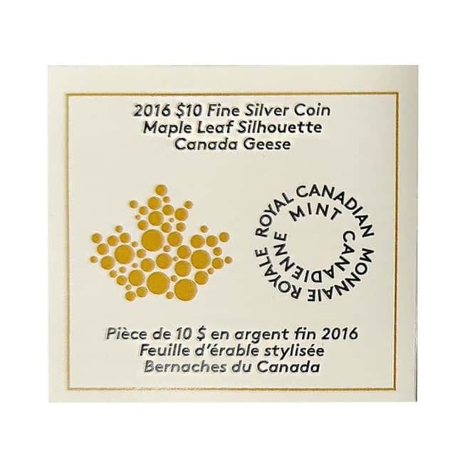 2016 1/2 oz Silver Maple Leaf Silhouette - Canada Geese Proof Coin (w/Box & COA)