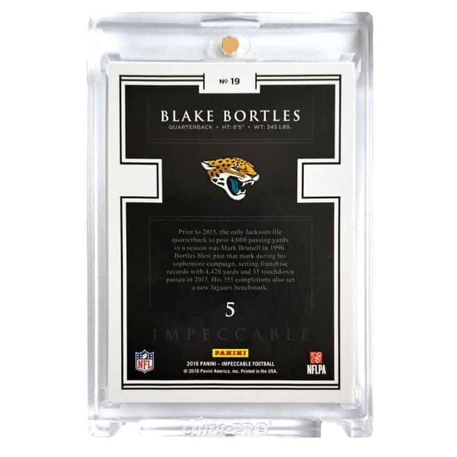 2016 0.29 oz Panini Impeccable Football Blake Bortles Gold Bar 14k - 1 of 1