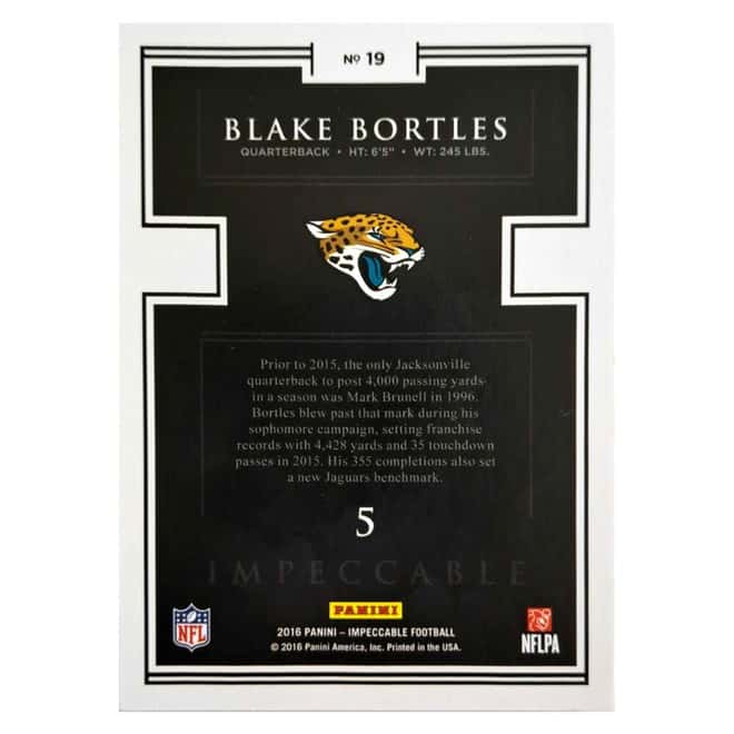 2016 0.29 oz Panini Impeccable Football Blake Bortles Gold Bar 14k - 1 of 1