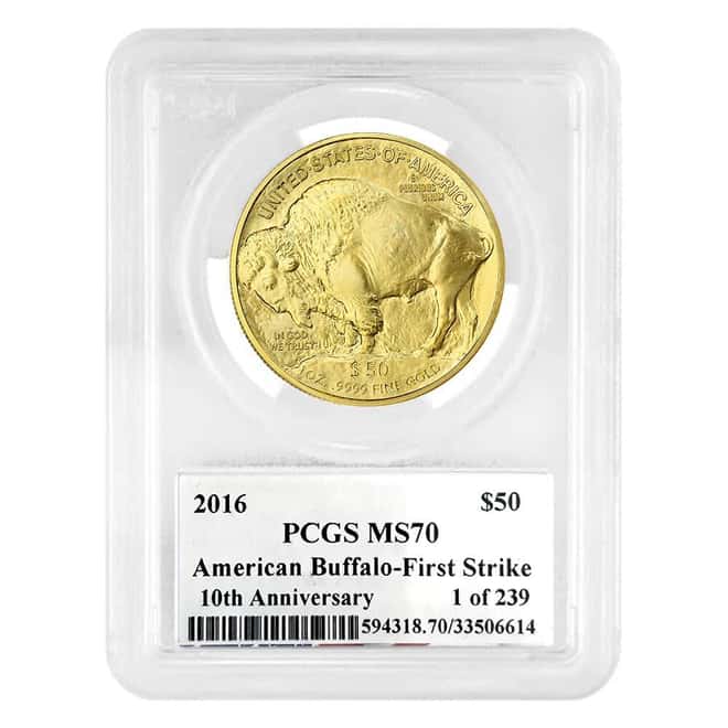 2016 1 oz $50 Gold American Buffalo PCGS MS 70 FS (Edmund C. Moy)