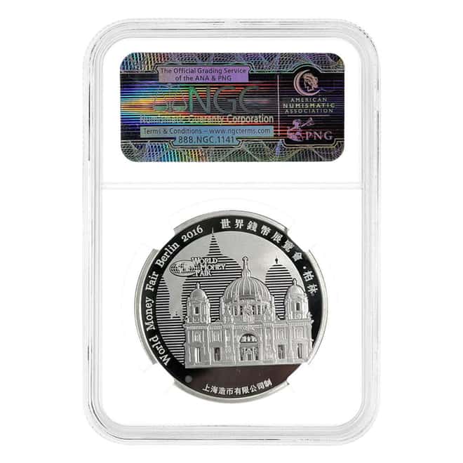 2016 1 oz Chinese Proof Silver Panda Medal Berlin World Money Fair NGC PF 69