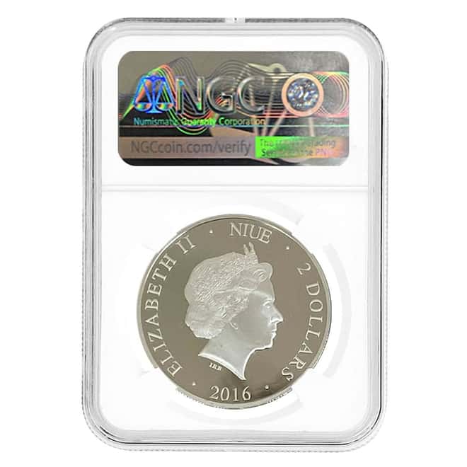 2016 1 oz Niue Silver $2 Forever Yours Proof-Like Coin NGC PF 69