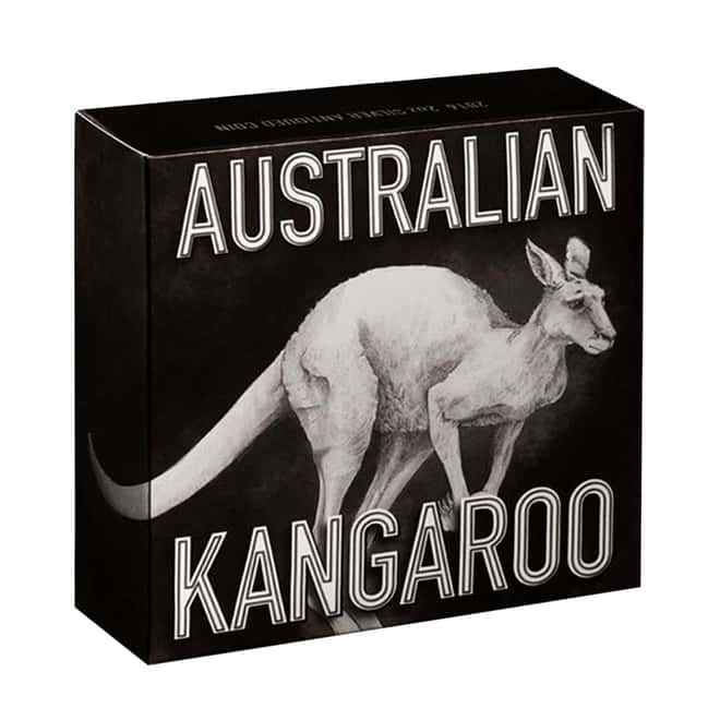2016 2 oz Silver Kangaroo High Relief Antiqued Coin Perth Mint (w/Box & COA)
