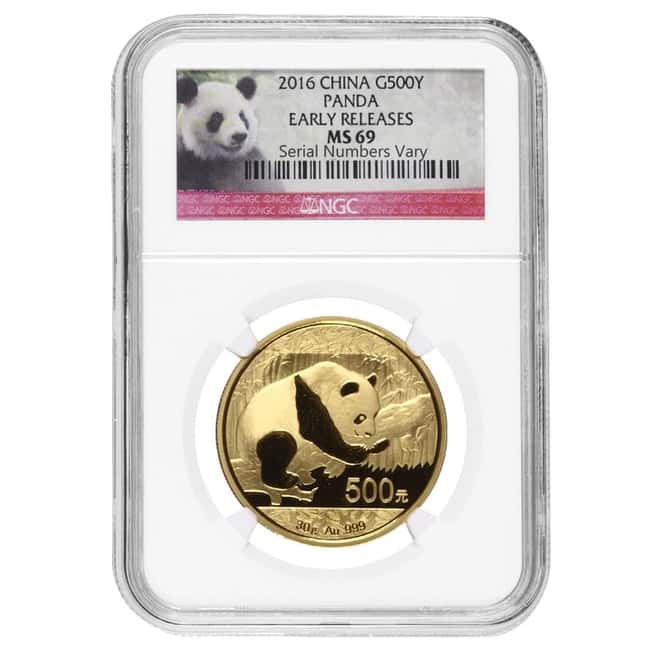2016 30 gram Chinese Gold Panda 500 Yuan NGC MS 69 Early Releases