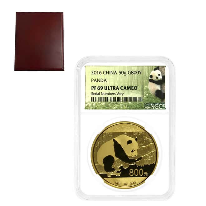 2016 50 Gram Chinese Proof Gold Panda 800 Yuan NGC PF 69 UCAM