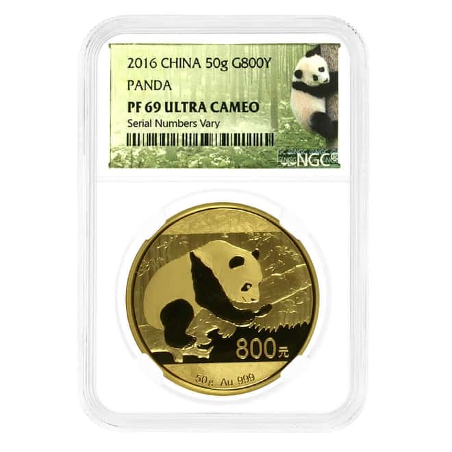 2016 50 Gram Chinese Proof Gold Panda 800 Yuan NGC PF 69 UCAM