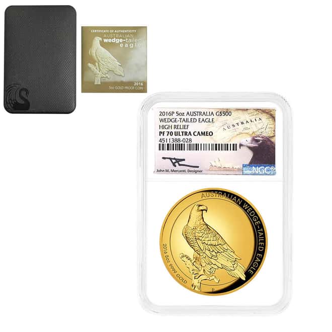 2016 5 oz Proof Gold Australian Wedge-Tailed Eagle Perth Mint NGC PF 70 UCAM (John M. Mercanti)