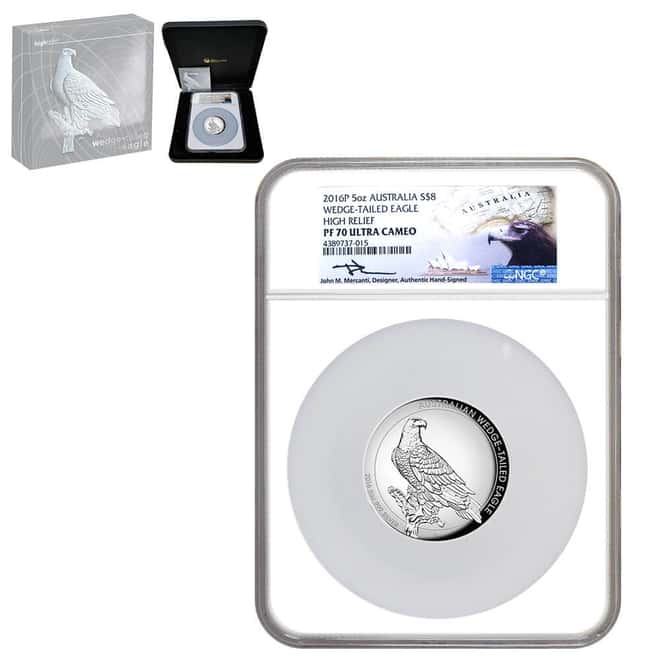 2016 5 oz Proof Silver Australian Wedge-Tailed Eagle Perth Mint NGC PF 70 UCAM (John M. Mercanti)