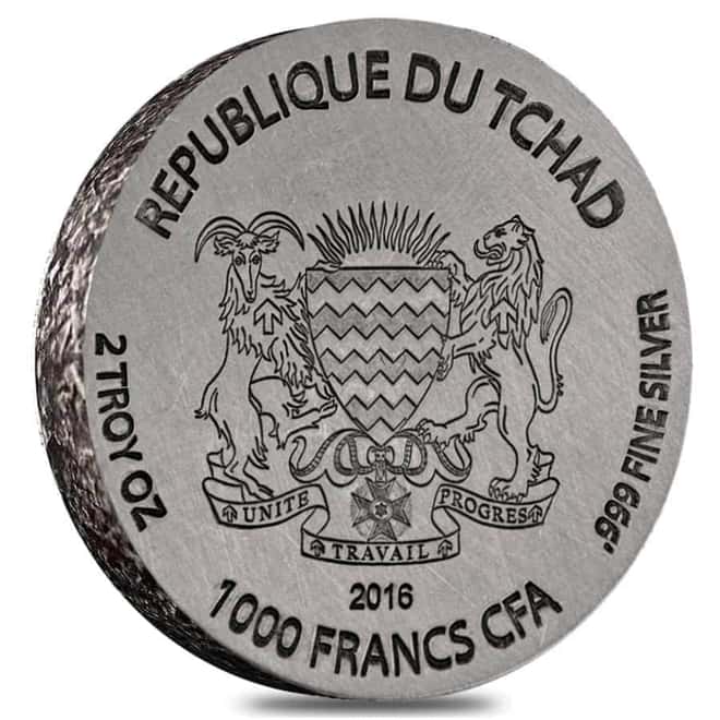 2016 Chad 2 oz Silver Horus 1000 Francs Coin - Egyptian Relic Series