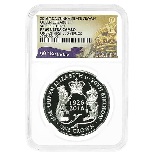 2016 Tristan Da Cunha 1 oz Silver Queen's 90th Birthday NGC PF 69 UCAM