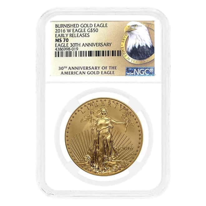 2016-W 1 oz $50 Burnished Gold American Eagle NGC MS 70