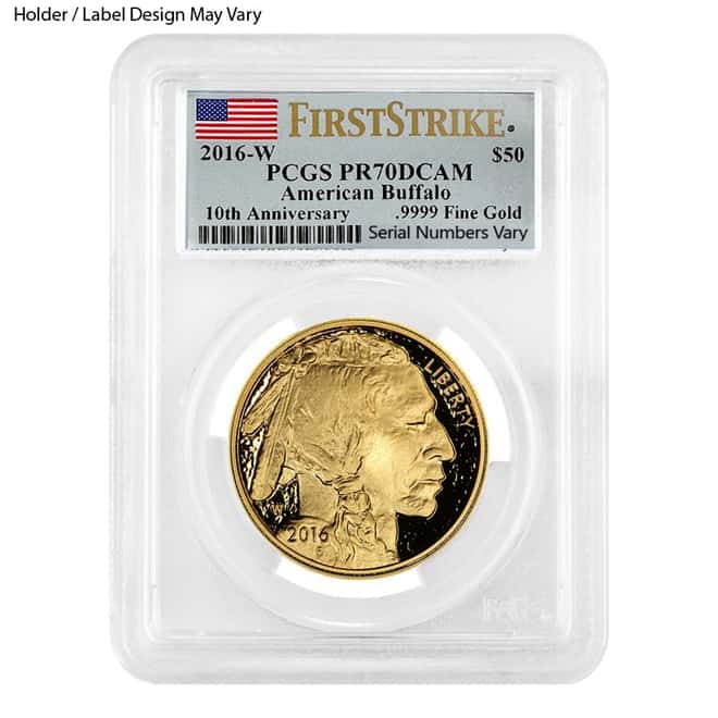 2016-W 1 oz $50 Proof Gold American Buffalo PCGS PF 70 DC FS