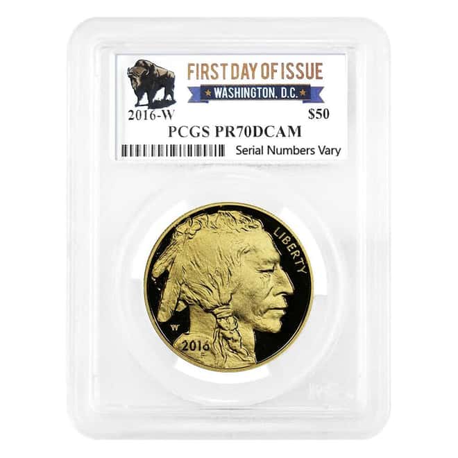 2016-W 1 oz $50 Proof Gold American Buffalo PCGS PF 70 DCAM FDOI