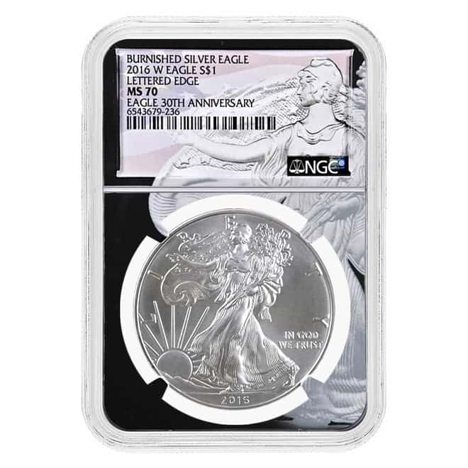 2016 W 1 oz Burnished Silver American Eagle NGC MS 70 - 30th Ann. (Liberty Holder)
