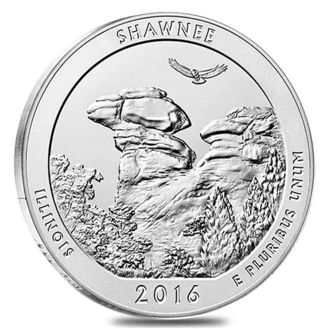 2016-P 5 oz Silver America the Beautiful ATB Illinois Shawnee National Forest Unc Coin (w/Box & COA)
