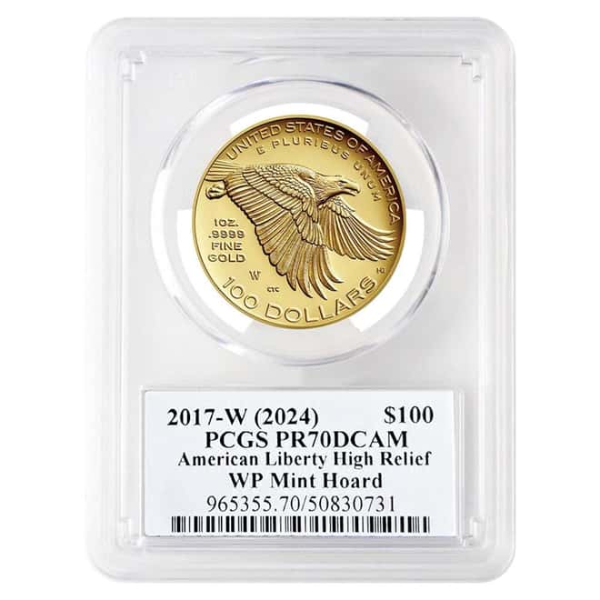 2017-W 1 oz $100 American Liberty High Relief Proof Gold Coin PCGS PF 70 (Damstra)